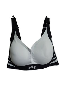Seamless Black & White Wireless Support Bra